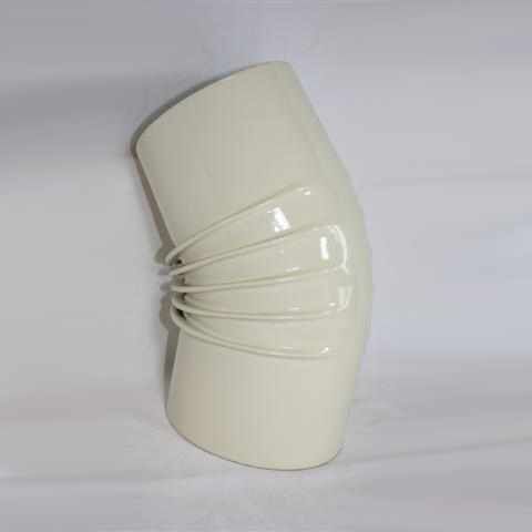 Rauchrohr-Bogen 45° DN 130 mm Standard-Line beige emailliert, ohne Reinigungsöffnung