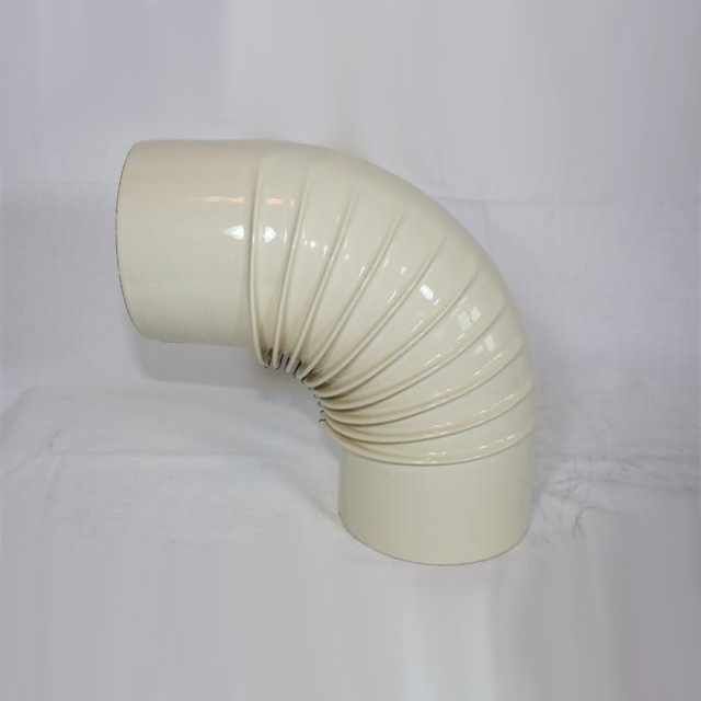Rauchrohr-Bogen 90° DN 120 mm Standard-Line beige emailliert, ohne Reinigungsöffnung