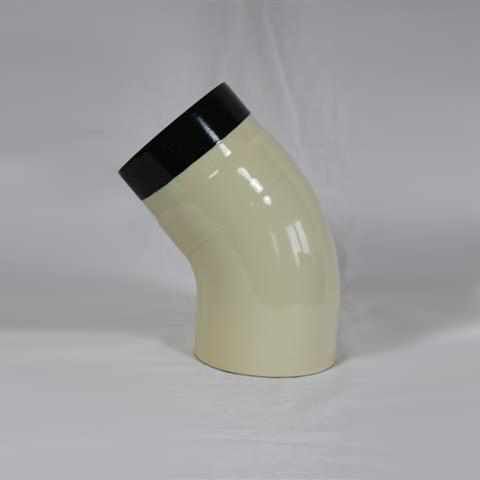 Bogen 45° DN 100 mm glatt ohne Reinigungsöffnung, High-Quality-Line beige emailliert