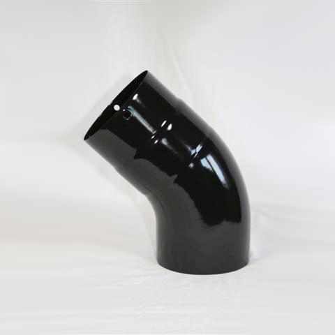 Bogen 90° DN 130 mm glatt ohne Reinigungsöffnung, High-Quality-Line schwarz glänzend