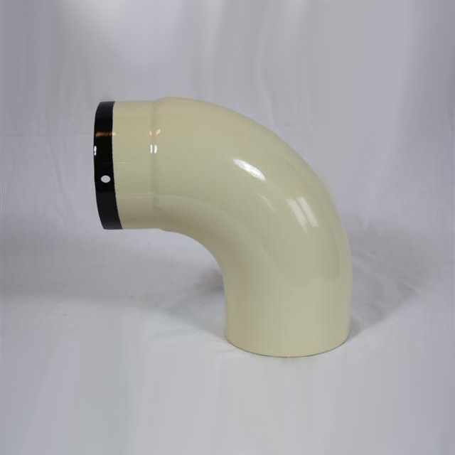 Bogen 90° DN 100 mm glatt ohne Reinigungsöffnung, High-Quality-Line beige emailliert