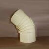 Rauchrohr-Bogen 45° DN 120 mm Standard-Line beige emailliert, mit Reinigungsöffnung