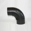 Bogen 90° DN 100 mm gerippt ohne Reinigungsöffnung, High-Quality-Line matt schwarz