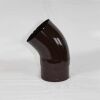 Bogen 45° DN 100 mm glatt ohne Reinigungsöffnung, High-Quality-Line braun emailliert