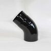 Bogen 45° DN 130 mm glatt ohne Reinigungsöffnung, High-Quality-Line schwarz glänzend