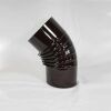 Bogen 45° DN 100 mm gerippt ohne Reinigungsöffnung, High-Quality-Line braun emailliert