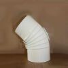 Bogen 45° DN 130 mm gerippt mit Reinigungsöffnung, High-Quality-Line weiß emailliert