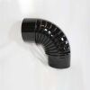 Bogen 90° DN 120 mm gerippt ohne Reinigungsöffnung, High-Quality-Line schwarz glänzend
