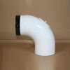 Bogen 90° DN 110 mm glatt mit Reinigungsöffnung, High-Quality-Line weiß emailliert