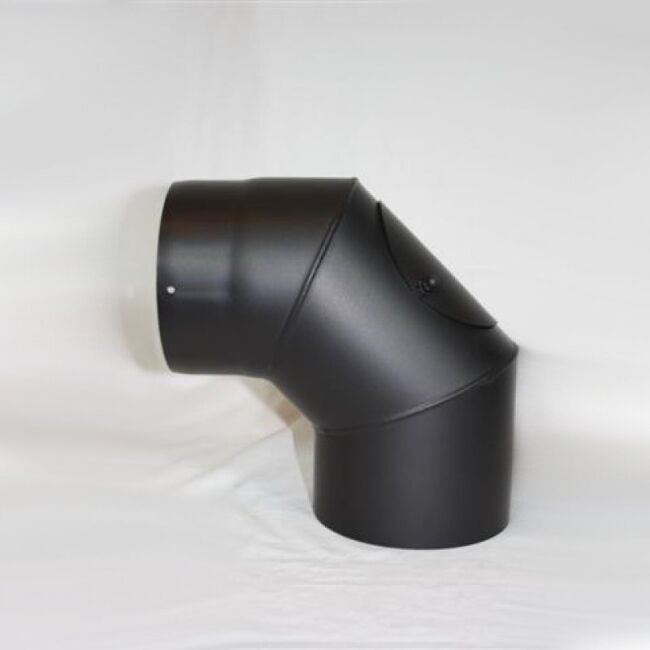 Rauchrohr-Bogen 90° DN 120 mit Reinigungsöffnung, Senotherm gussgrau hell #820