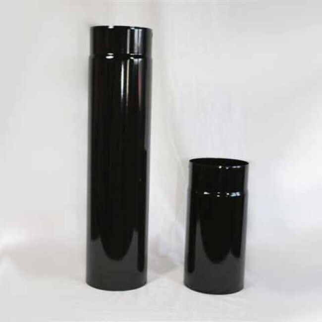Ofenrohr 150 mm DN 120 mm, High-Quality-Line schwarz glänzend