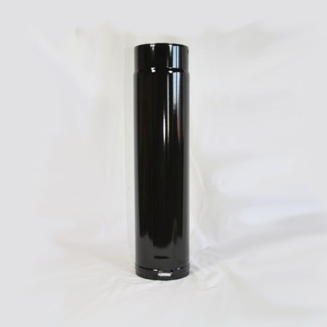 Fix-Rohr verstellbar 500 mm DN 130 mm, High-Quality-Line schwarz glänzend emailliert