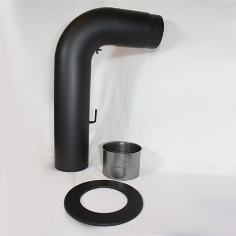 Ofenrohr Rundbogen Set Glatt gezogen DN 130 mm, Senotherm schwarz #310