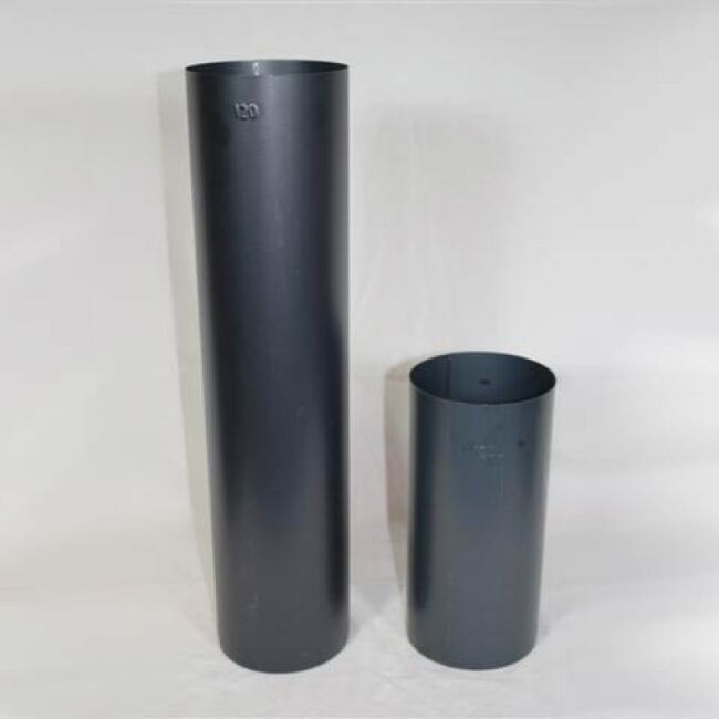 Ofenrohr Länge 250 mm, DN 100 mm aus gebläutem Stahlblech