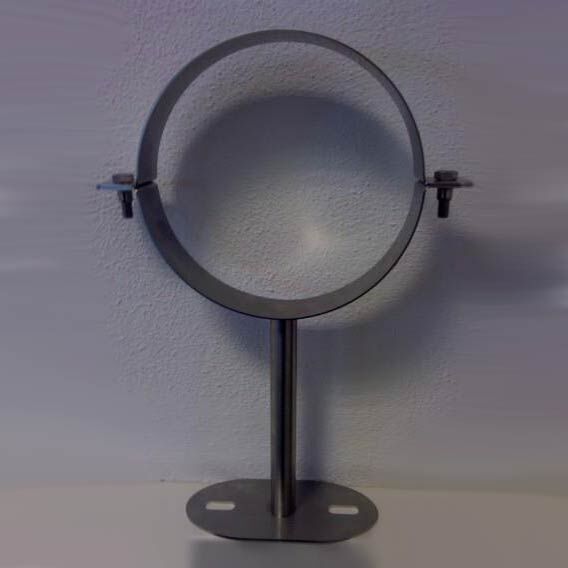 Wandhalter -250 mm kürzbar für Edelstahlrohr doppelwandig DN 150 mm, Senotherm schwarz #310