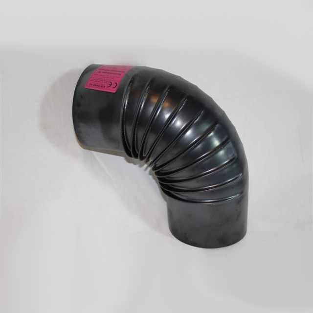 Ofenrohr-Bogen 45° aus gebläutem Stahlblech DN 110 mm, ohne Reinigungsöffnung