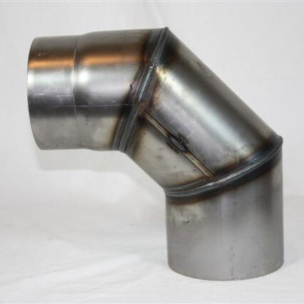 Rauchrohr-Bogen 45° DN 120 mm roh, eingezogen ohne Reinigungsöffnung