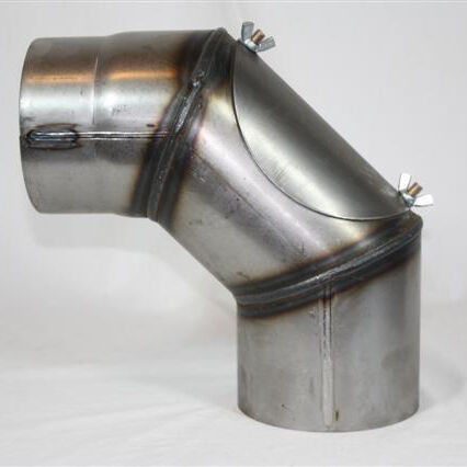 Rauchrohr-Bogen 45° DN 160 mm roh, eingezogen mit Reinigungsöffnung