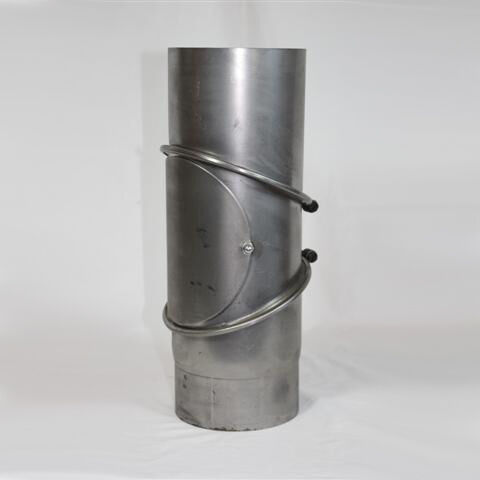Rauchrohr-Bogen 3tlg. DN 150 mm eingezogen, drehbar mit Reinigungsöffnung (unlackiert)