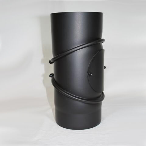 Rauchrohr Bogen 4tlg. DN 130 mm eingezogen, drehbar mit Reinigungsöffnung (schutzlackiert)