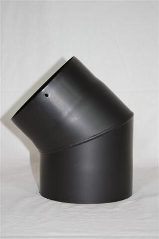 Rauchrohr Bogen 45° DN 120 mm eingezogen ohne Reinigungsöffnung (schutzlackiert)
