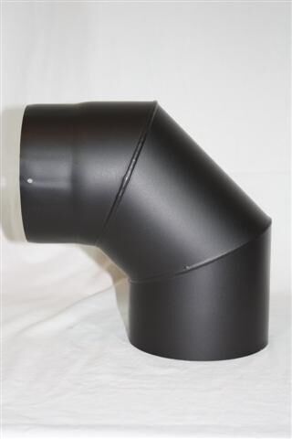 Rauchrohr Bogen 90° DN 180 mm eingezogen ohne Reinigungsöffnung (schutzlackiert)