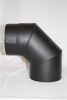 Rauchrohr Bogen 90° DN 200 mm eingezogen ohne Reinigungsöffnung (schutzlackiert)