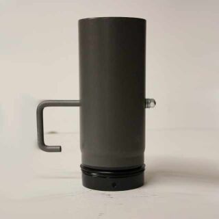 Pellet-Rohr doppelwandig 250 mm, gussgrau emailliert mit Klappe