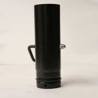 Pellet-Rohr doppelwandig 250 mm, schwarz emailliert mit Klappe