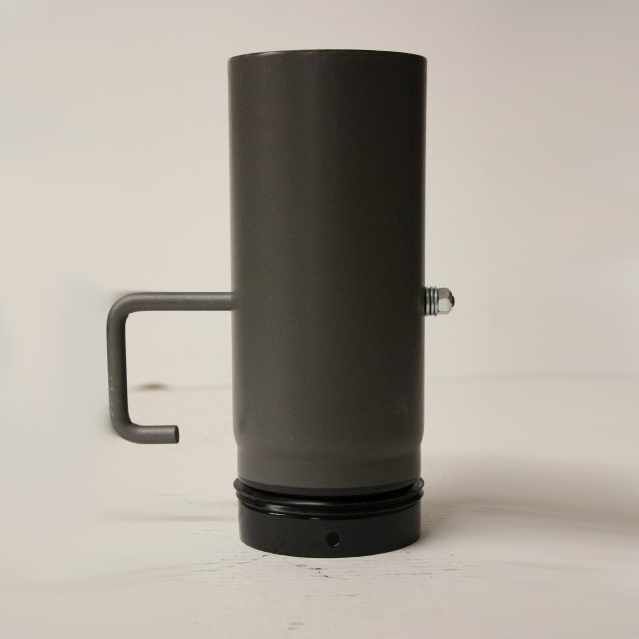 Pellet-Rohr doppelwandig 250 mm DN 125 mm, gussgrau emailliert mit Klappe