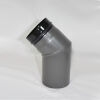Pellet-Bogen 45° (2-teilig) DN 80 mm, grau emailliert ohne Reinigungsöffnung