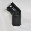 Pellet-Bogen 45° (2-teilig) DN 80 mm, schwarz emailliert ohne Reinigungsöffnung