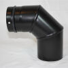 Pellet-Bogen 90° (3-teilig) DN 80 mm, schwarz emailliert ohne Reinigungsöffnung