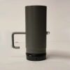 Pellet-Rohr doppelwandig 250 mm DN 80 mm, gussgrau emailliert mit Klappe