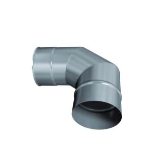 Edelstahlschornstein einwandig 0,6mm Premium Bogen 90° starr