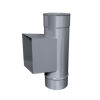 Edelstahlschornstein einwandig 0,6mm Premium Prüföffnung KPR 180 x 120 + Tür + Kastenverl. 100 mm DN 80
