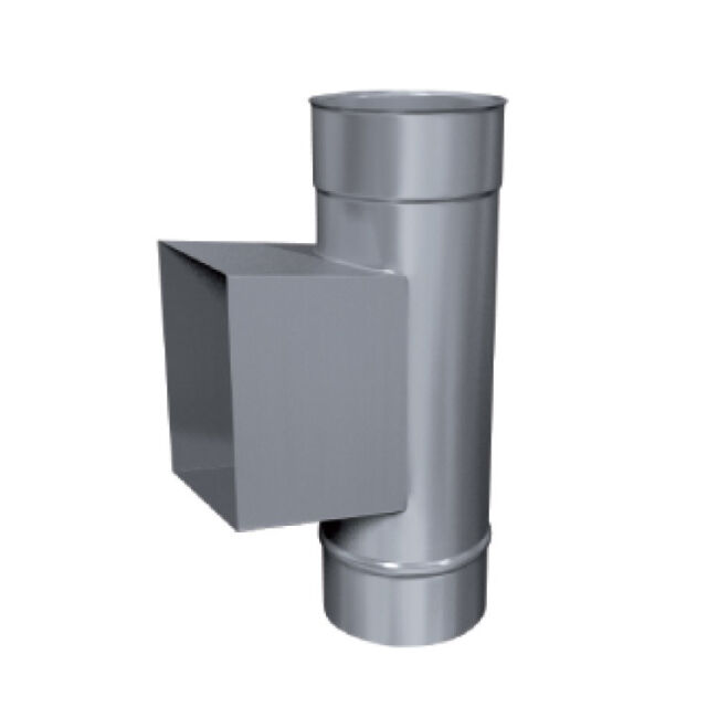 Edelstahlschornstein einwandig 0,6mm Premium Prüföffnung KPR 180 x 120 + Tür + Kastenverl. 100 mm DN 80