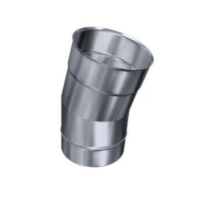 Edelstahlschornstein einwandig 0,6mm Premium Bogen 15° SKS starr DN 80