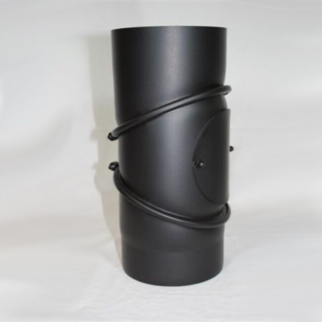 Rauchrohr Bogen 3tlg. DN 120 mm eingezogen, drehbar mit Reinigungsöffnung (schutzlackiert)
