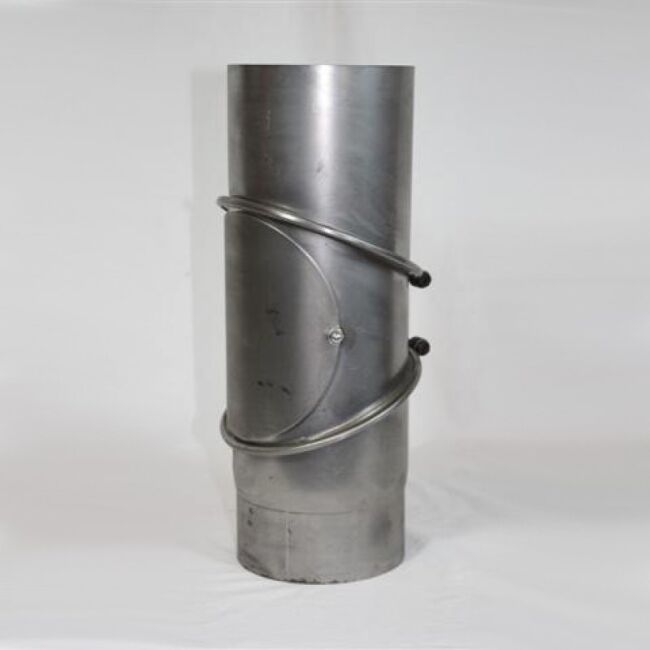 Rauchrohr-Bogen 3tlg. DN 130 mm eingezogen, drehbar mit Reinigungsöffnung (unlackiert)