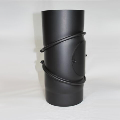 Ofenrohr-Bogen DN 160 mm, 3tlg. verstellbar 0°-90° mit Reinigungsöffnung, Senotherm schwarz #310