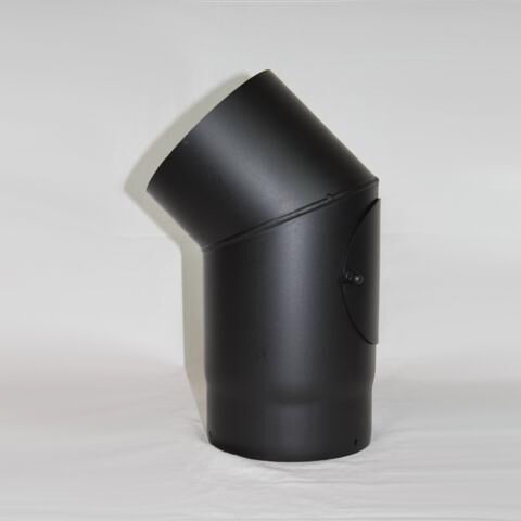 Ofenrohr-Bogen 45° DN 180 mm mit Reinigungsöffnung, Senotherm gussgrau #288