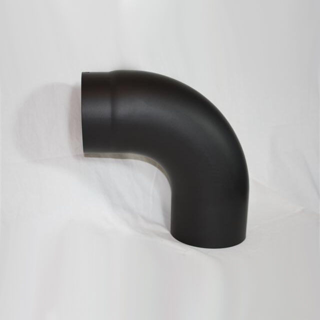 Kaminofenrohr-Bogen 90° DN 130 mm glatt mit Reinigungsöffnung, Senotherm schwarz #310