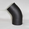 Rauchrohr-Bogen 45° DN 130 mm glatt ohne Reinigungsöffnung, Senotherm schwarz #310