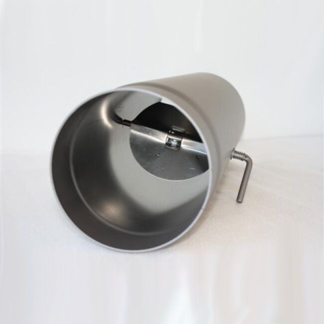 Rauchrohr 500 mm DN 130 mm mit Drosselklappe, Senotherm gussgrau hell #820