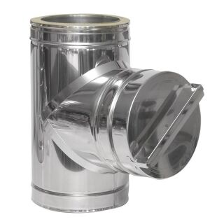 DINAK Edelstahlschornstein Reinigungs-T-Stück mit Deckel DW Ø150 03NJ15523DW5