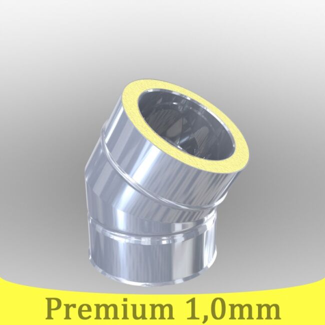 Edelstahlschornstein 1,0mm Premium Winkel 30° DW 80