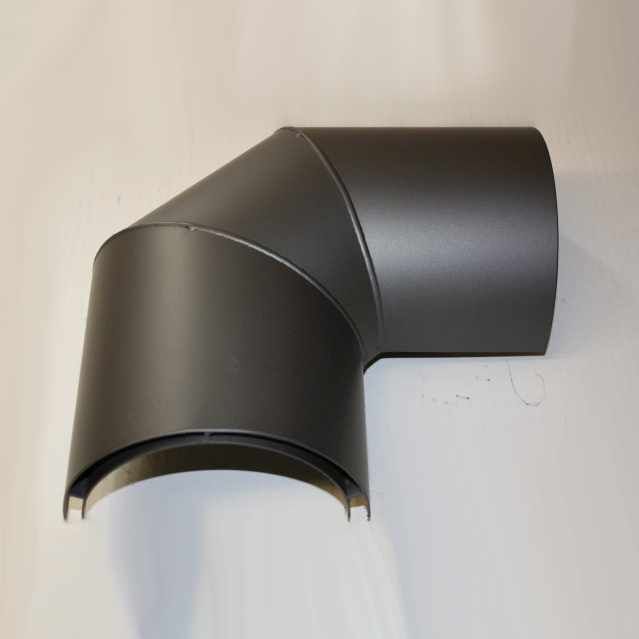 Doppelwandiger Strahlenschutz Halbschale Bogen 90° seitlich DN 150 mm, Senotherm gussgrau hell #820