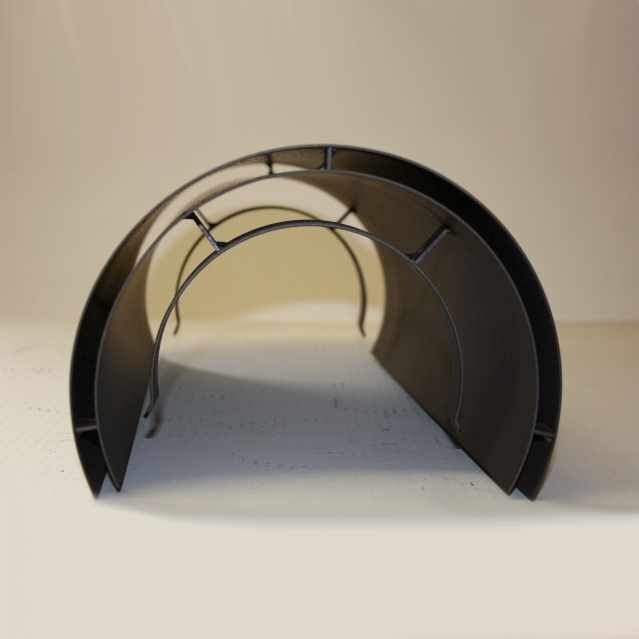 Doppelwandiger Strahlenschutz Halbschale 460 mm lang DN 100 mm, Senotherm gussgrau hell #820