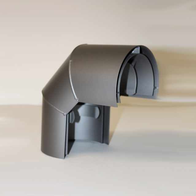 Doppelwandiger Strahlenschutz Halbschale Bogen 90° DN 100 mm, Senotherm schwarz #310